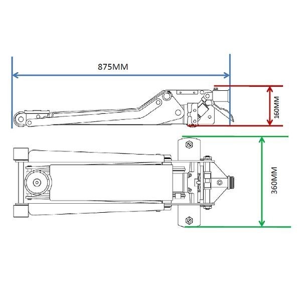 Cric rouleur modle PRO 1.5 Tonnes