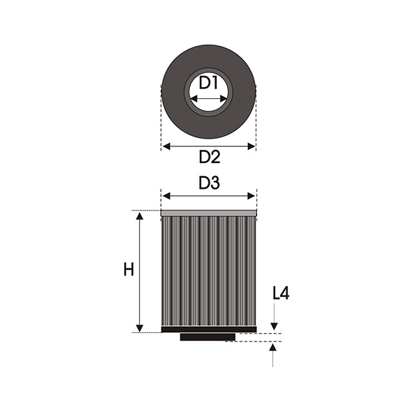 Filtre universel cylindrique inox 70-100-100