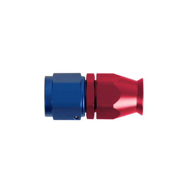 Adaptateur droit femelle concave tournant JIC UNF/durite PTFE - Coloris bleu-rouge