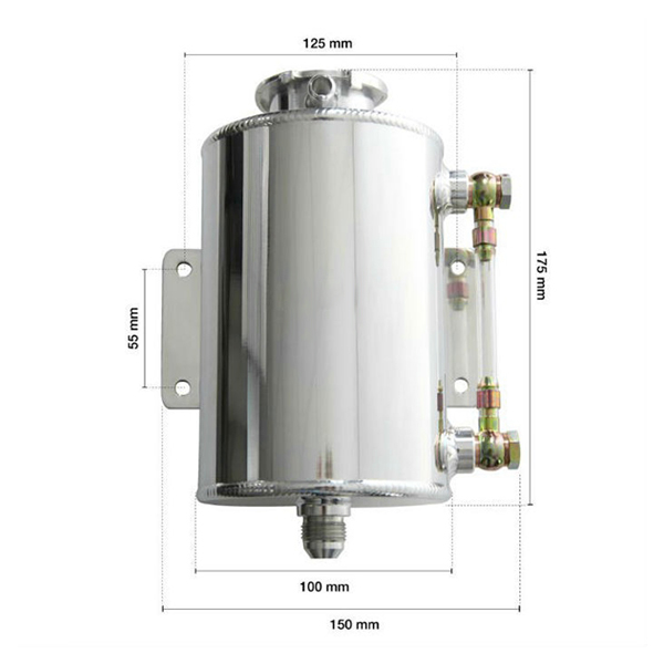 Vase expansion universel aluminium 1L avec niveau visible extrieur