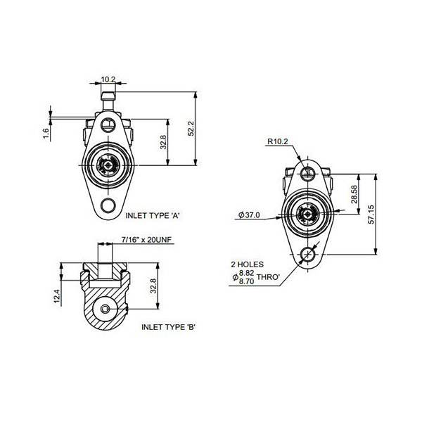Matre-Cylindre AP RACING CP2623 tige 5-16UNF longueur 160mm