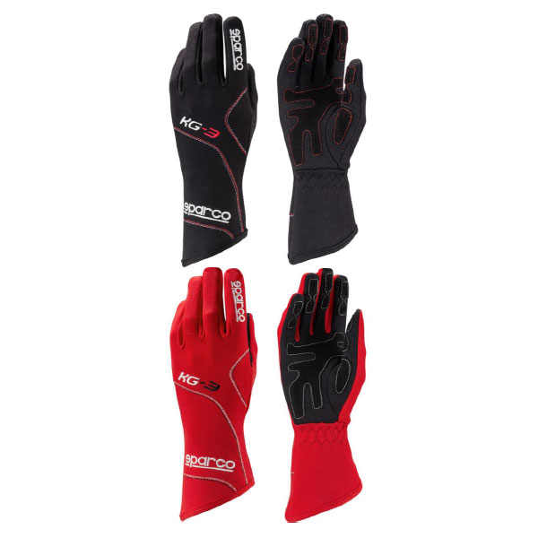 Gants Karting SPARCO BLIZZARD KG-3 - Taille 13 Noir ou Rouge