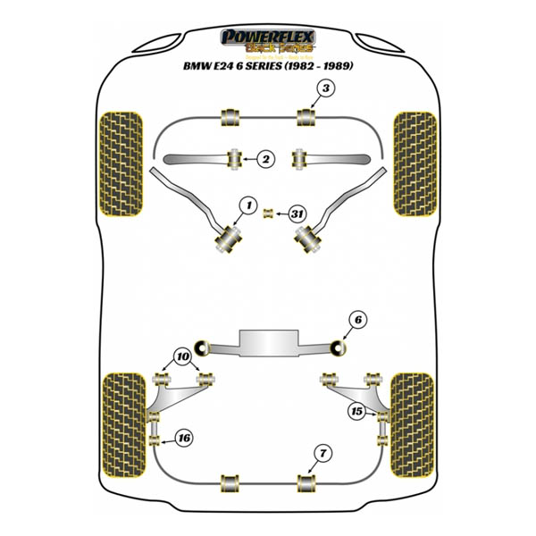 Silent blocs comptition polyurthane BMW Serie 6 E24