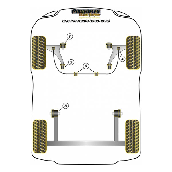 Silent blocs comptition polyurthane Fiat Uno Turbo