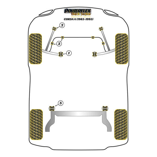 Silent blocs comptition polyurthane Opel Corsa A