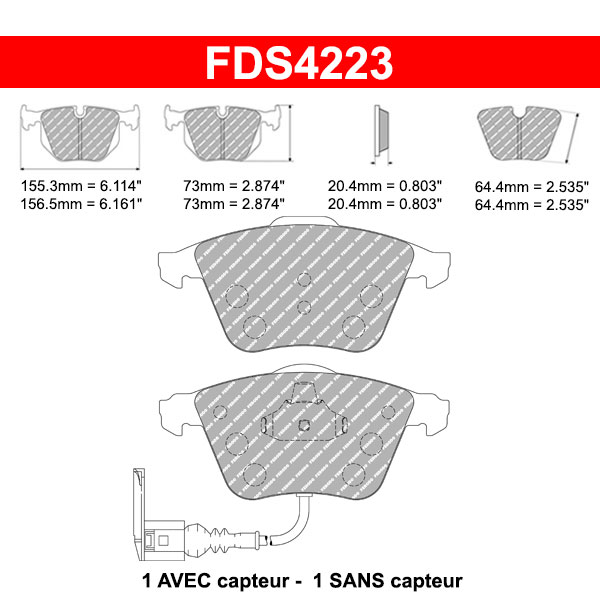 Plaquettes de frein Audi A3 2.0 TFSI Quattro - Etriers arrires BOSCH