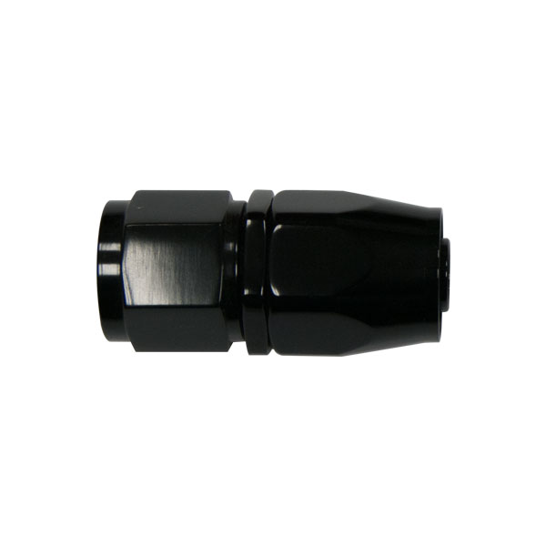 Raccord droit femelle concave tournant JIC UNF/durite tresse inox - Coloris noir