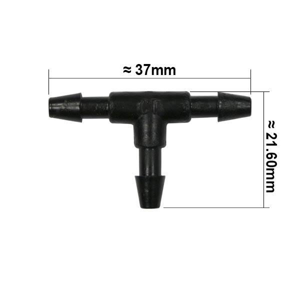 T en plastique pour montage dump valve - pour durite 4mm