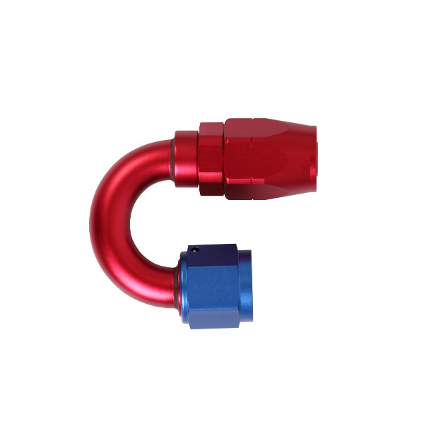 Raccord 180 degrs femelle concave tournant JIC UNF/durite tresse inox - Type Cutter
