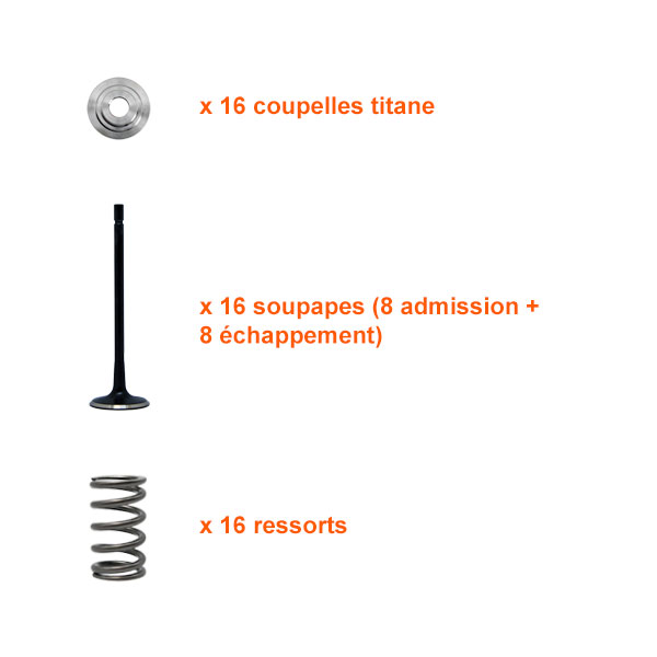 Pack soupapes, coupelles et ressorts renforc�s Citro�n C2 1.6 16S