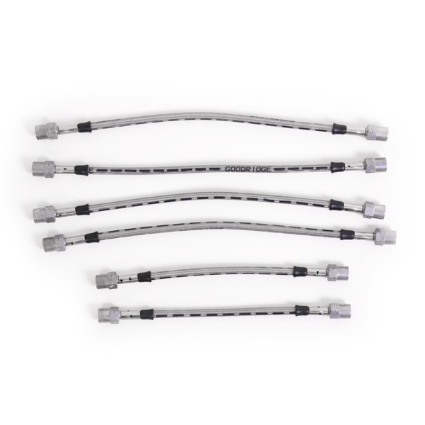 Kit 6 flexibles de frein aviation BMW Serie 6 E24 628CSI et 635CSI