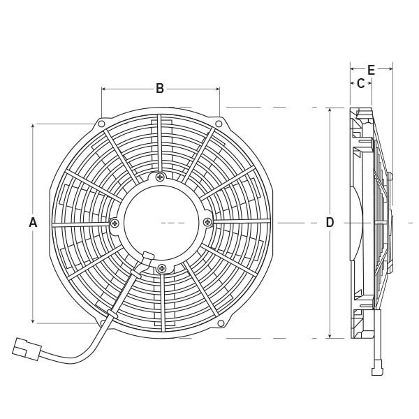 Ventilateur universel extra-plat diamtre 380mm-1700 M3H