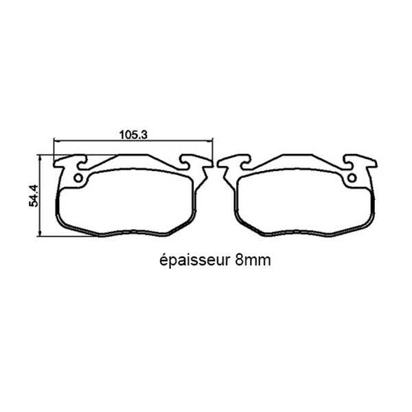 Plaquettes de frein avant Peugeot 205 Rallye - Etriers Bendix