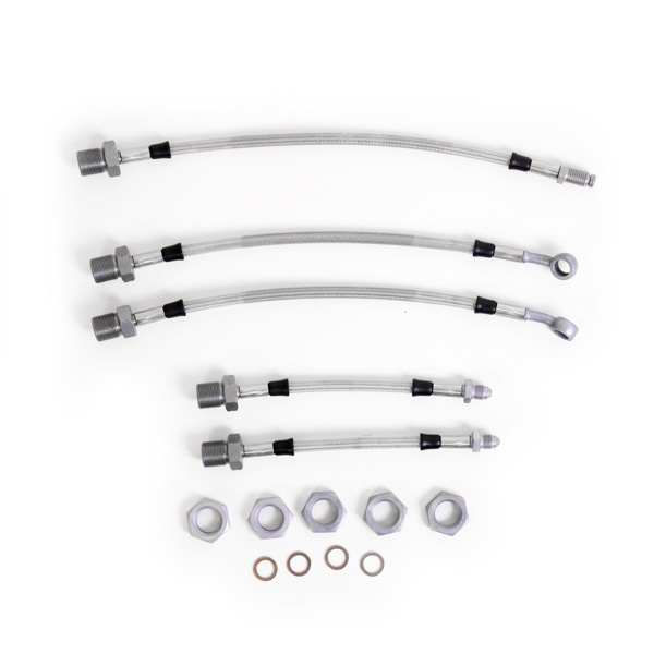 Kit 5 flexibles de frein aviation Fiat 124 Sport Coupe