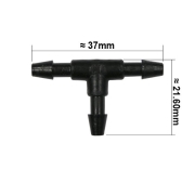 T en plastique pour montage dump valve - pour durite 4mm