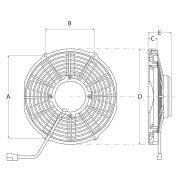 Ventilateur universel extra-plat diamtre 380mm-2100 M3H