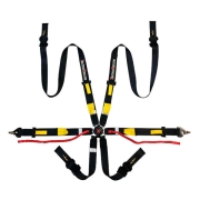Harnais 6 points TECHNO RACING SPORT PLUS noir-jaune - Homologu� FIA