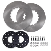 Ensemble 2 disques de frein sur bol lisses + bols Citro�n C2 R2 Max Asphalte - Avant