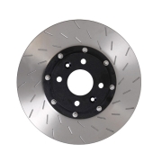 Ensemble 2 disques de frein sur bol rainur�s+ bols Renault entraxe 4x100 - arri�re - 265x9.6mm