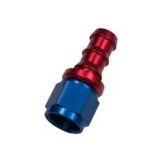 Adaptateur droit femelle concave JIC UNF/durite - Coloris bleu-rouge