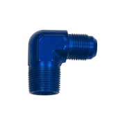Adaptateur 90 degrs mle/mle - convexe JIC UNF/conique NPT - Coloris bleu